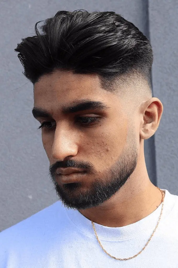 Puffed Quiff with Neat Low Drop Fade