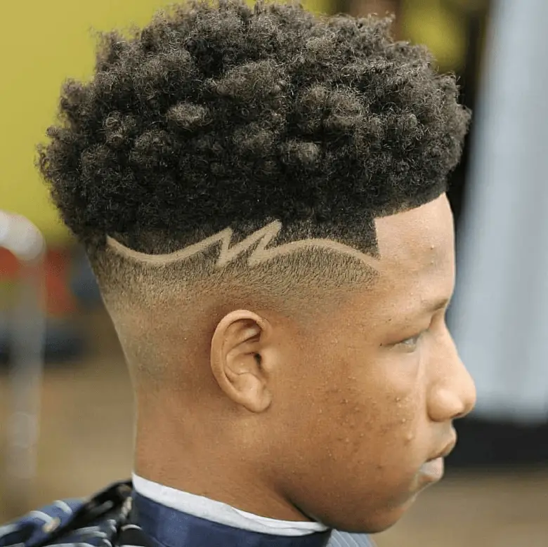 Designed Drop Fade with high curls