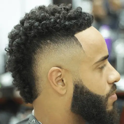 Drop fade with a Curly Top