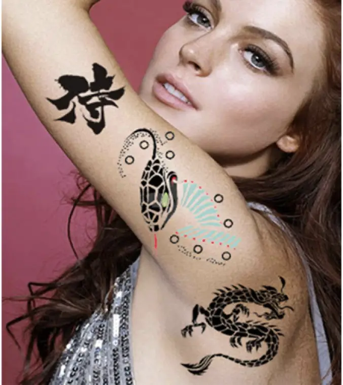 Lindsay Lohan Dragon Tattoo