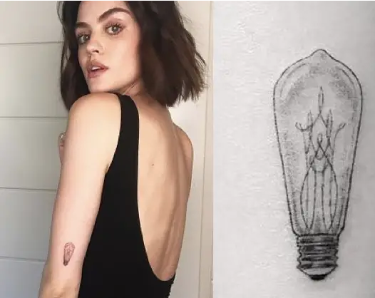 Lucy Hale Bulb Tattoo