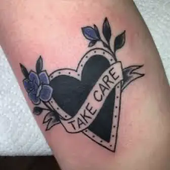 Heart and Banner Icon Tattoo
