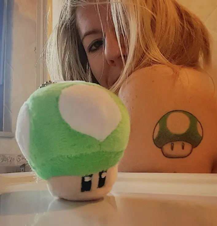 Green Mushroom Tattoo
