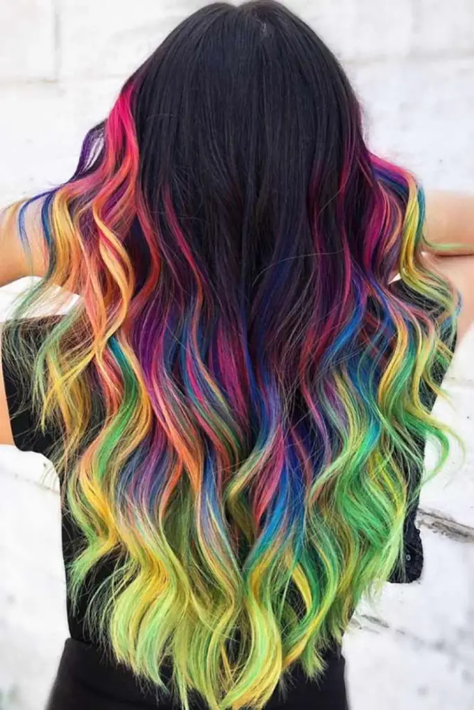 Ombre Rainbow Balayage Hairstyle