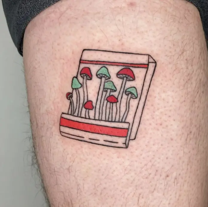 Matchsticks Mushroom Tattoo