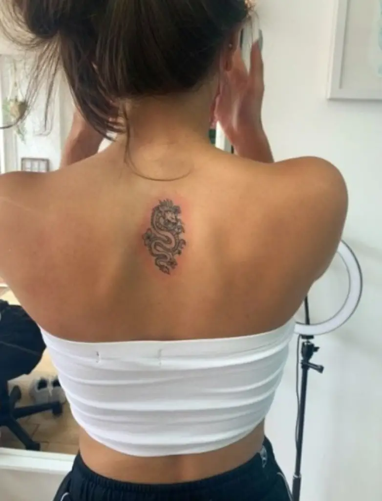 Women Minimalist Back Tattoo
