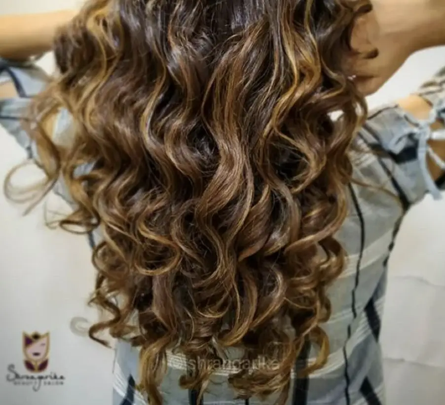 Ring Curls with Honey Brown Highlights