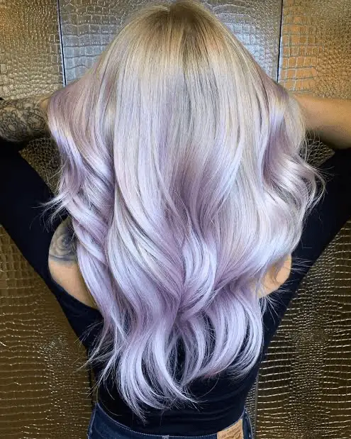 Purple Highlights Blonde Hair