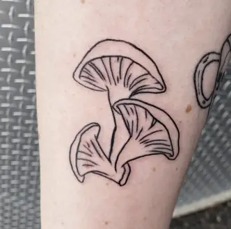 Fine Lines Mushroom Tattoo