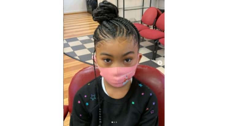 Black Kids Girl Braided Side Updo