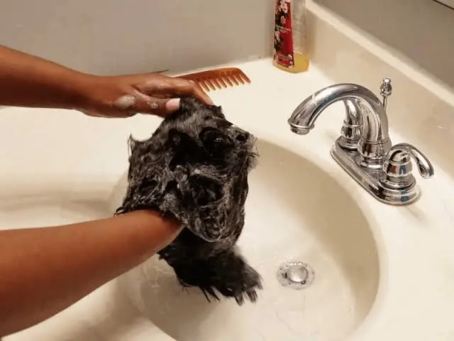 Washing a wig
