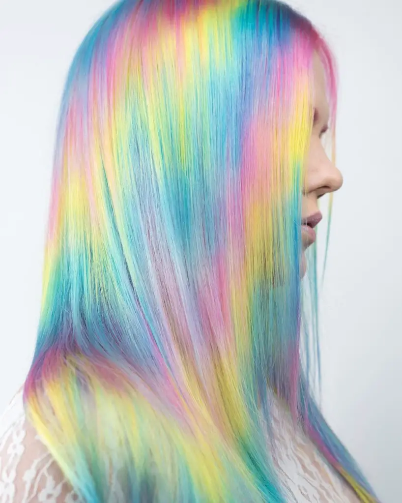 Holographic Hair Rainbow Hairstyle