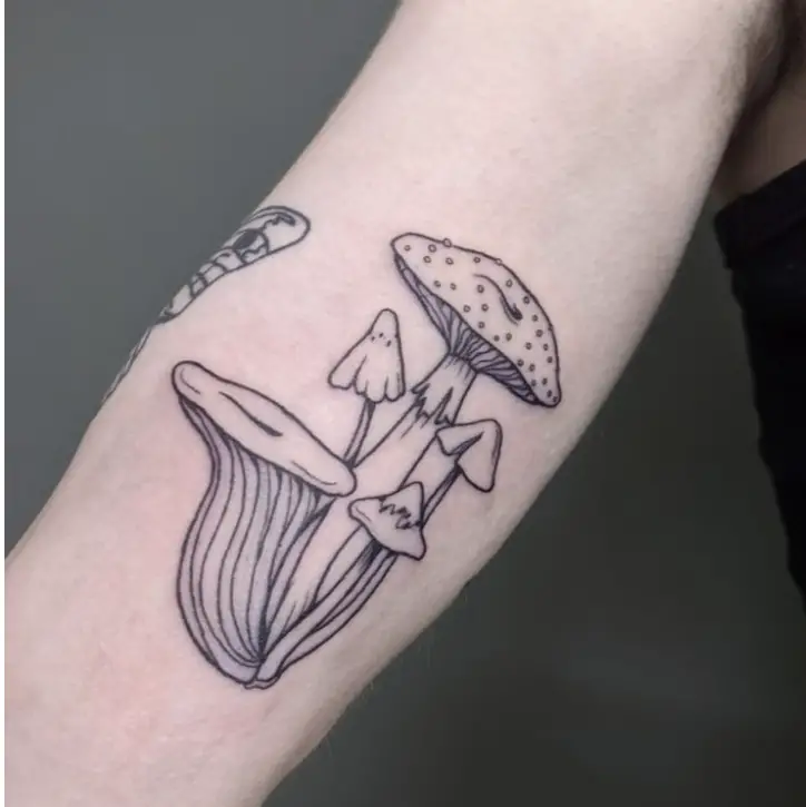 Fun Mushroom Tattoo Design