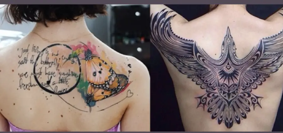 Women Having Tattoos On Back