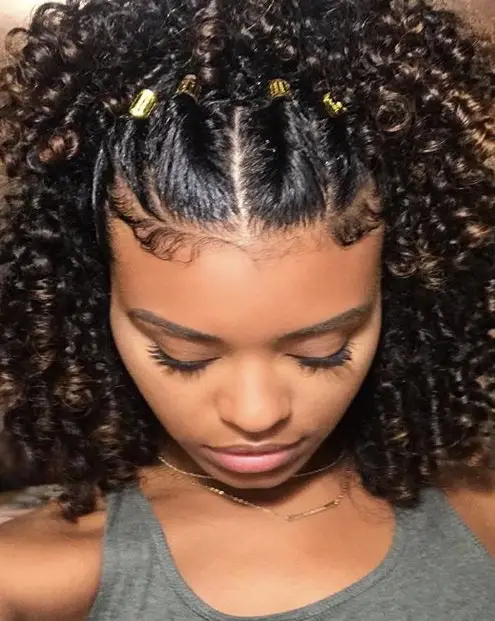 Curly Cuff Style Braids Without Knots