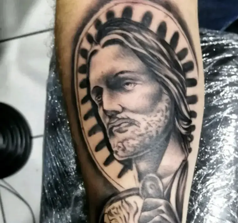 Neo-Traditional Tattoo of St Jude the Apostle