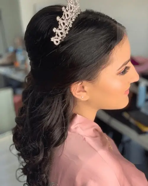 Half Updo with Crown
