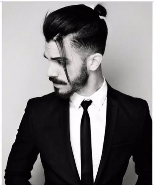 The Low Fade Haircut with Top Knot