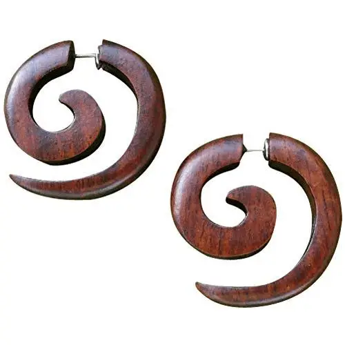 Men's Wooden Earrings