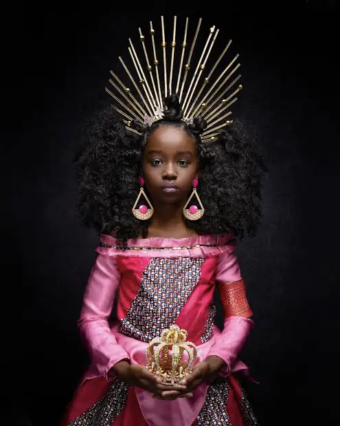 Black Girl Open Hair with Crown