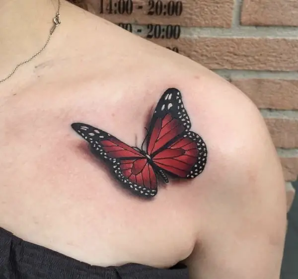 Butterfly Trash Polka Tattoo