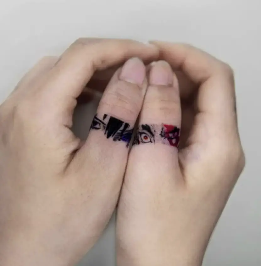 Demon Slayer Finger Tattoo