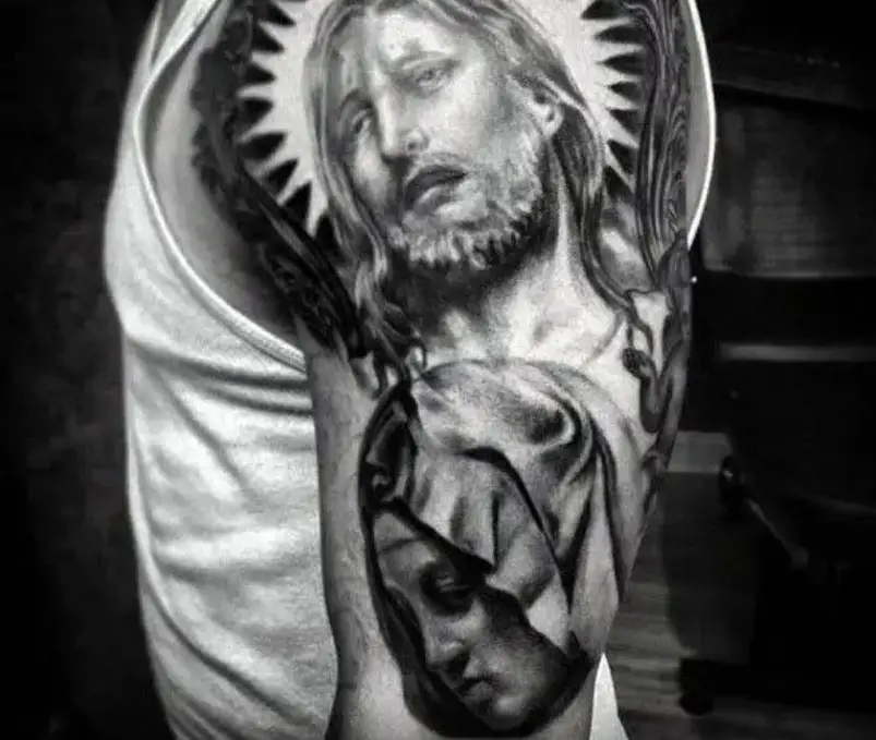 San Judas Tattooed Arm