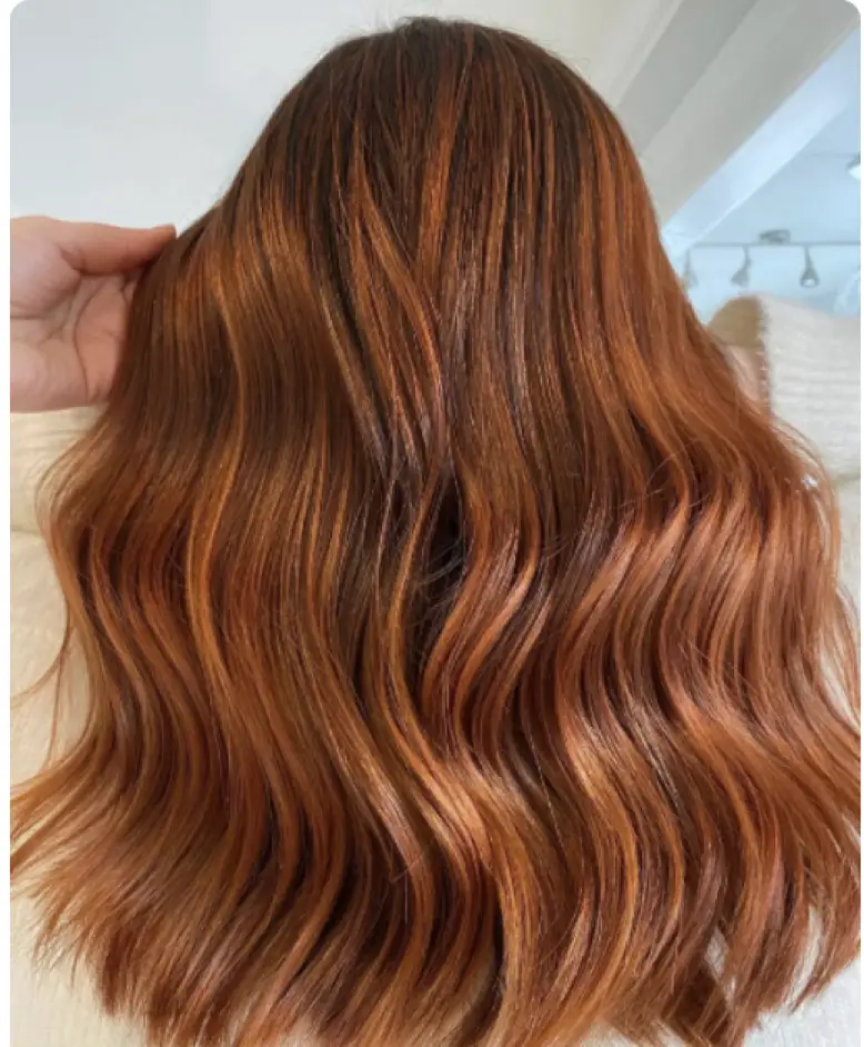 Flowing Dark Copper Hair