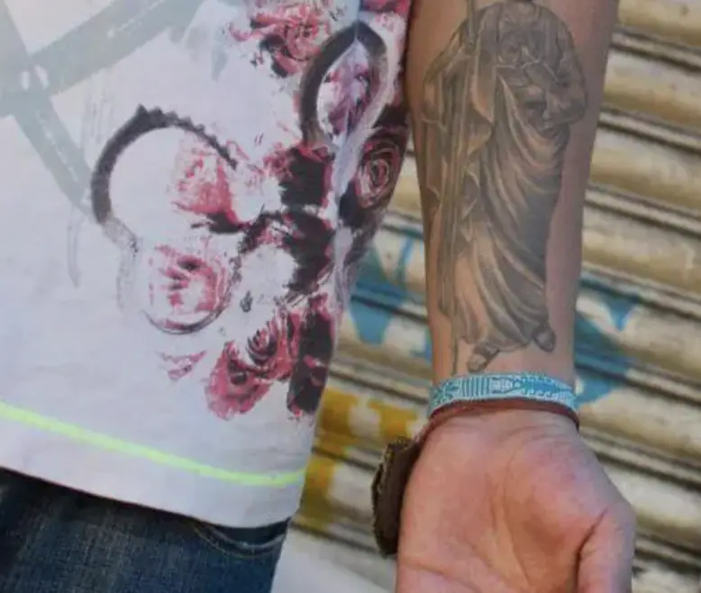 Wrist Tattoo of San Judas