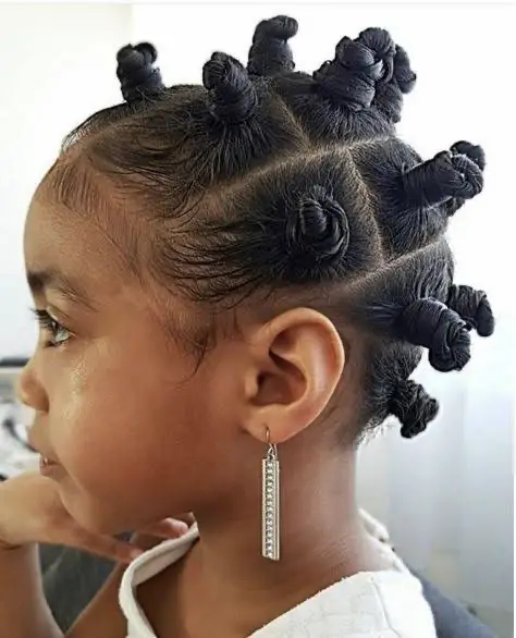 Black Girl Bantu Knots Hairstyle