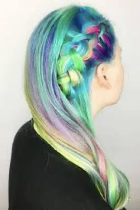 Unicorn or Mermaid Rainbow Hairstyle