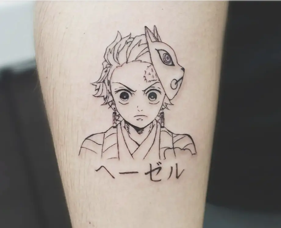 Tanjiro Tattoo Simple Style Ink by Tanjiro Demon Slayer