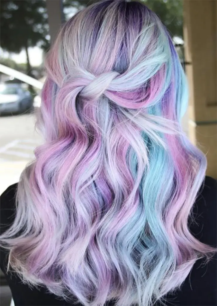 Rose and Lilac Rainbow Hairstyle