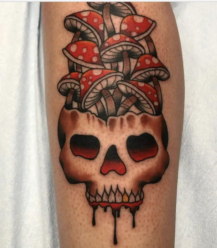 Skull Mushroom Tattoo