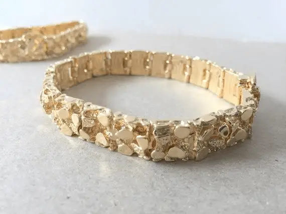 Men's Gold Nugget Bracelet