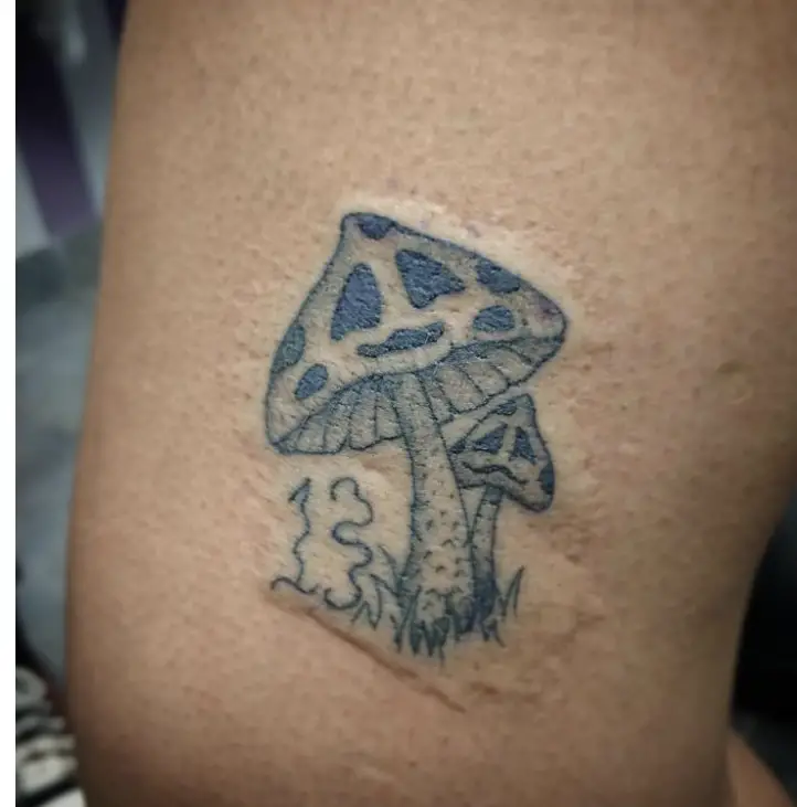Trippy Colorful Mushroom Tattoo