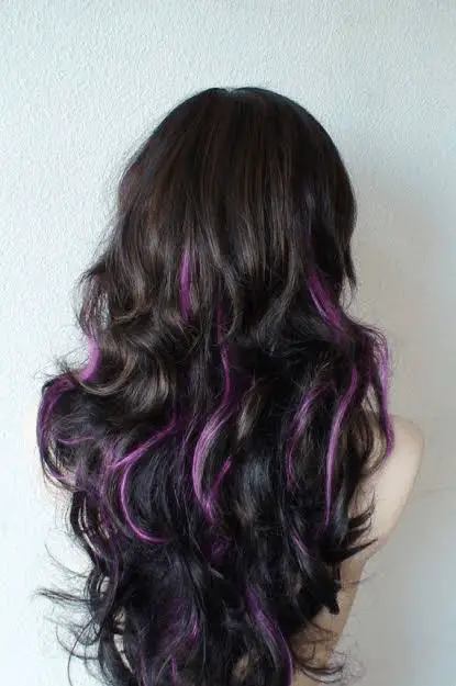 Dark Hair Purple Highlight