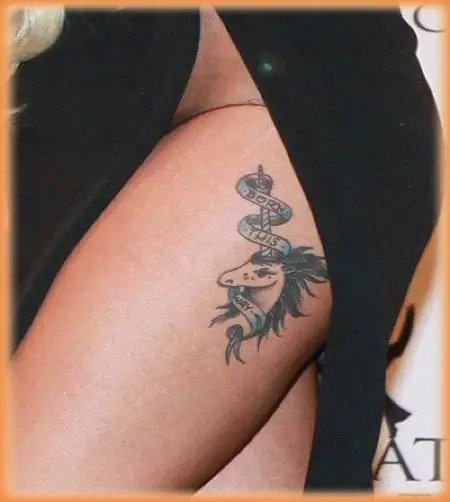 Lady Gaga Thigh Tattoo