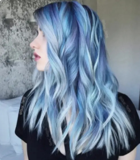 Light blue and purple hair