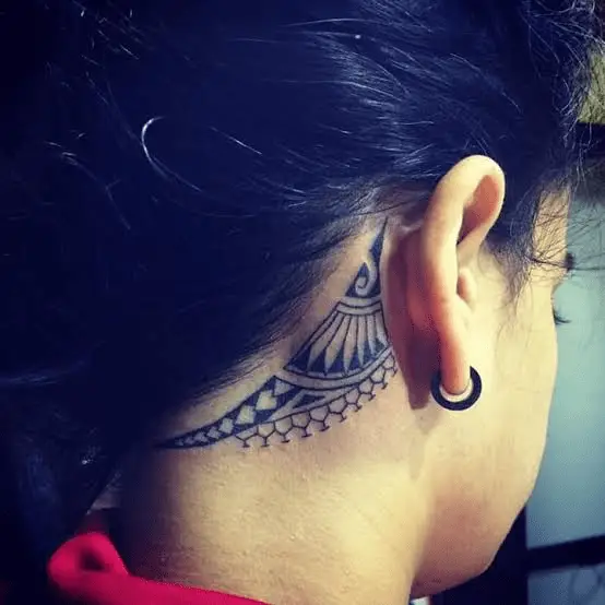 Tribal Tattoos Behind Ear