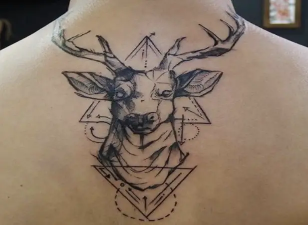 Geometric Deer Anime Tattoo