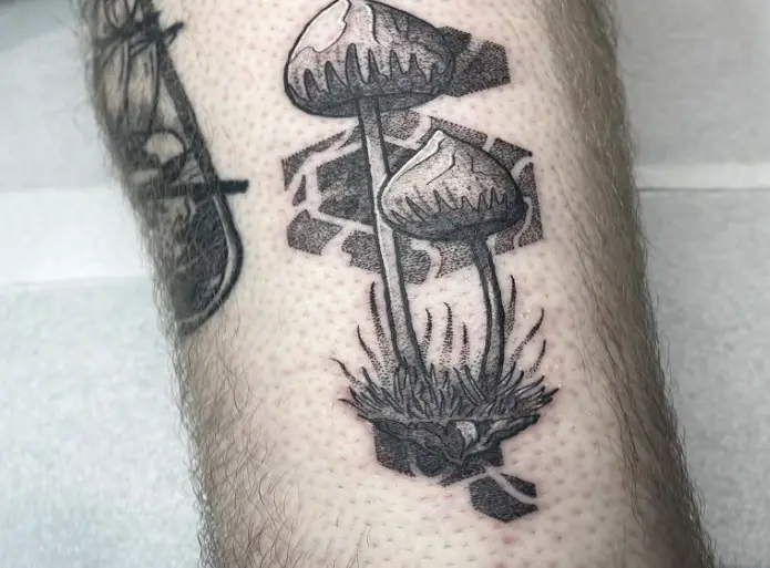 Long and Thin Mushroom Tattoo