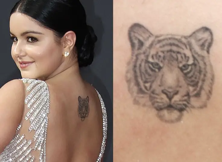 Ariel Winter Tiger and Little Elbow Crook Tattoo