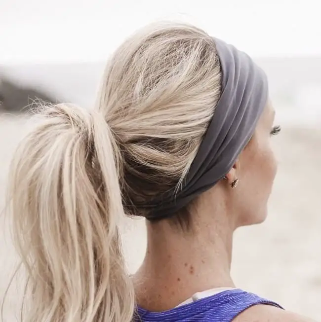 Classic Ponytail with A Headband Softball Hairstyle