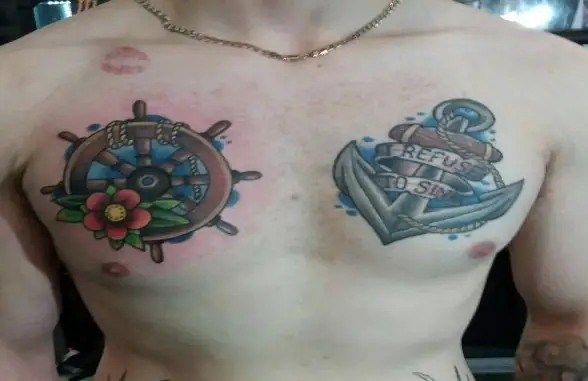 Colorful Chest Tattoo